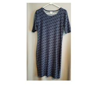 Lularoe Simply Comfortable Blue Print Julia Dress